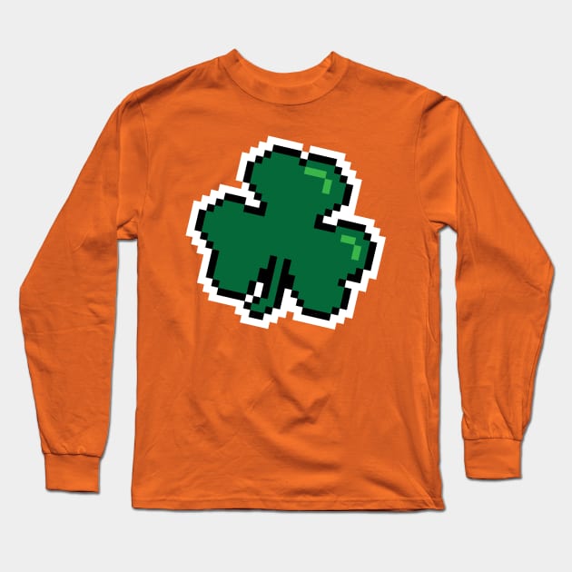 8-BIT Shamrock Long Sleeve T-Shirt by TRE2PnD